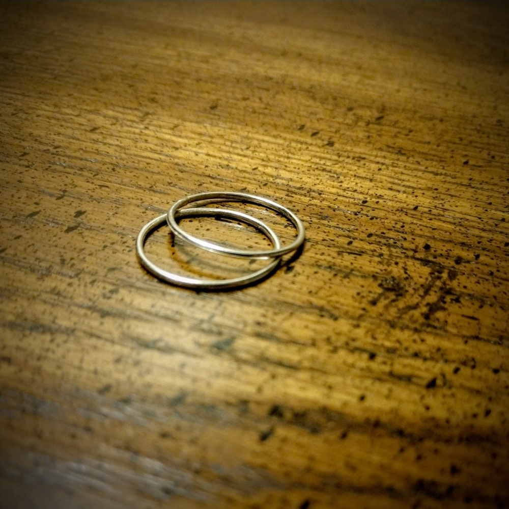 Sterling silver thin stacking rings
